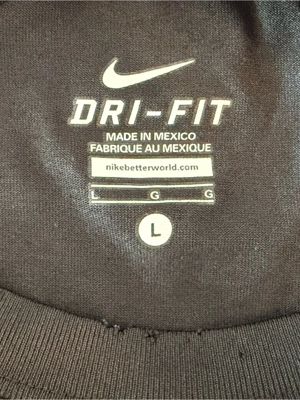 Nike Dri-FIT Long-Sleeve Fitness Top in Black Size L